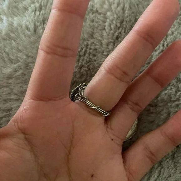 NWOT Handmade Wire wrapped Ring w Stone - Picture 2 of 4